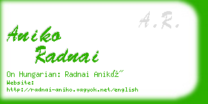 aniko radnai business card